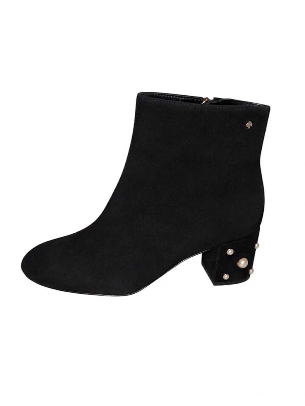 Kate Spade New York taraji taux pearl block heel bootie black NWOT Size 6